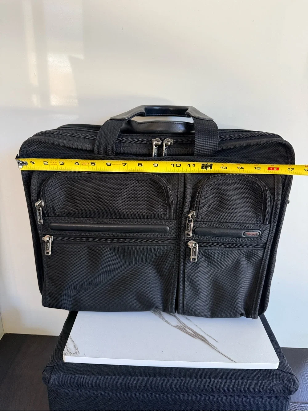 TUMI Alpha 26160D4 Black Ballistic Nylon Expandable Laptop Briefcase